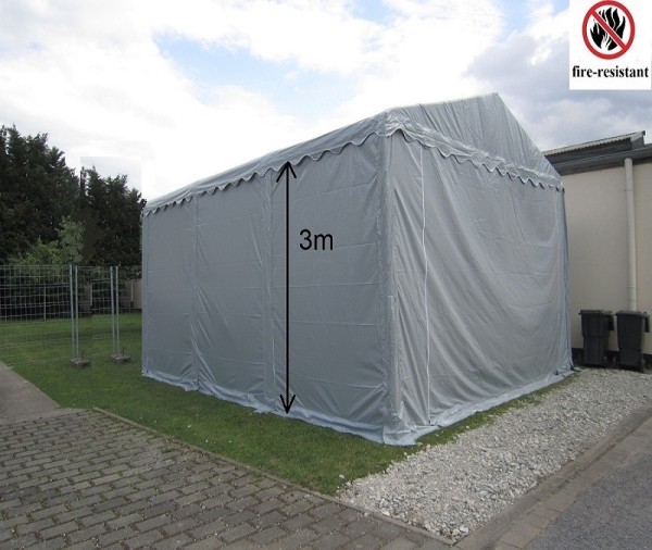 Lagerzelt-Carport Zelt 3x6m PVC grau wetterfest